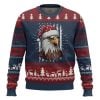 Santa Bald Eagle USA Flag Ugly Christmas Sweater