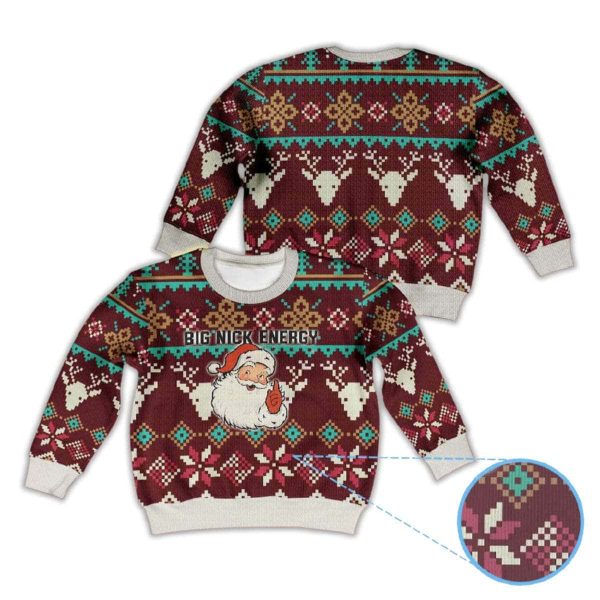 2025 Santa Claus Big Nick Energy Ugly Christmas Sweater