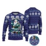 2025 Santa Claus In Eagles Outfit Ugly Christmas Sweater