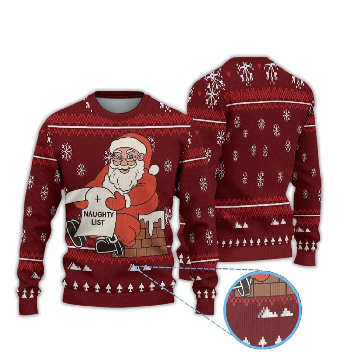 Santa Claus Naughty List Ugly Christmas Sweater Santa Claus Naughty List Ugly Christmas Sweater
