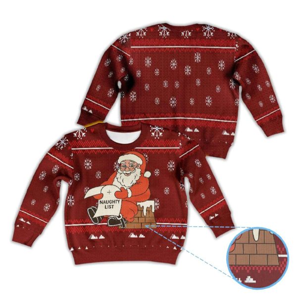 2025 Santa Claus Naughty List Ugly Christmas Sweater