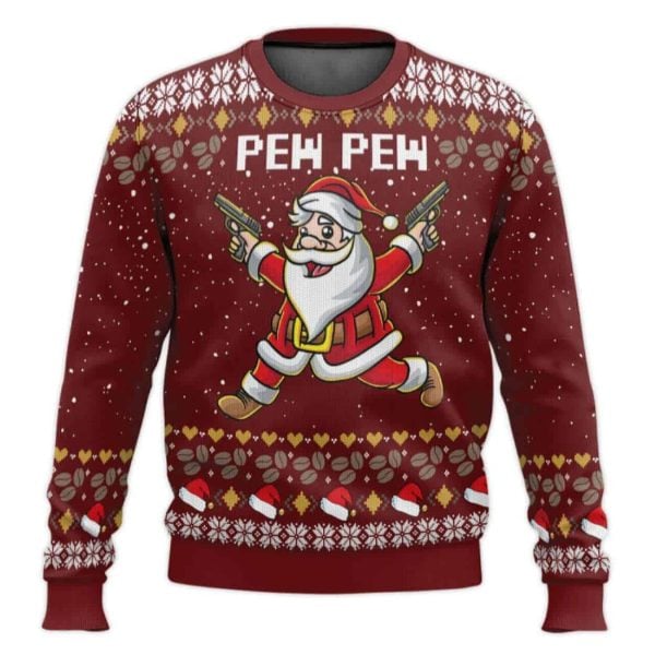 Santa Claus Pew Pew Ugly Christmas Sweater