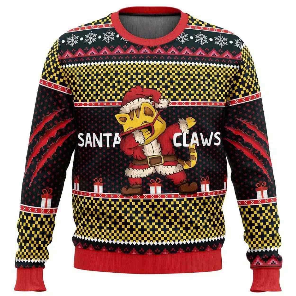 Santa Claws Ugly Christmas Sweater Santa Claws Ugly Christmas Sweater