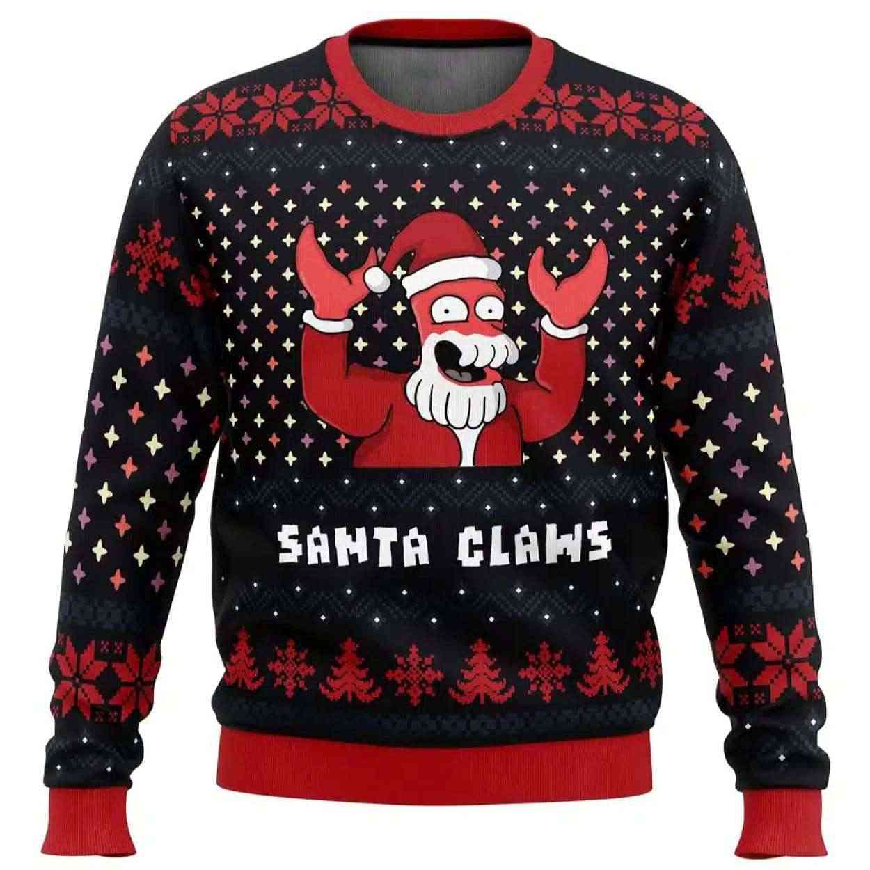 Santa Claws Zoidberg Futurama Ugly Christmas Sweater Santa Claws Zoidberg Futurama Ugly Christmas Sweater