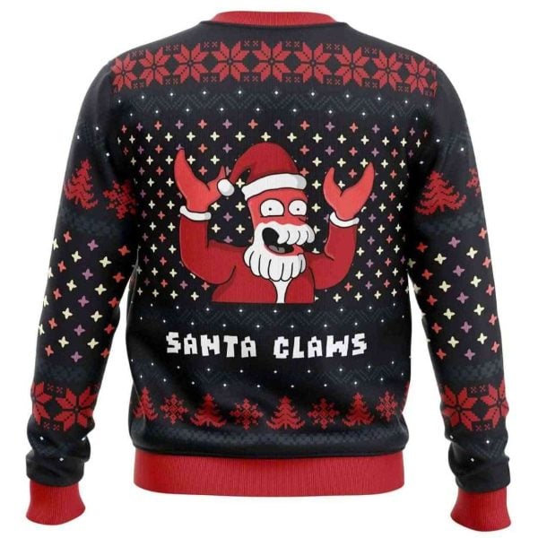 2025 Santa Claws Zoidberg Futurama Ugly Christmas Sweater