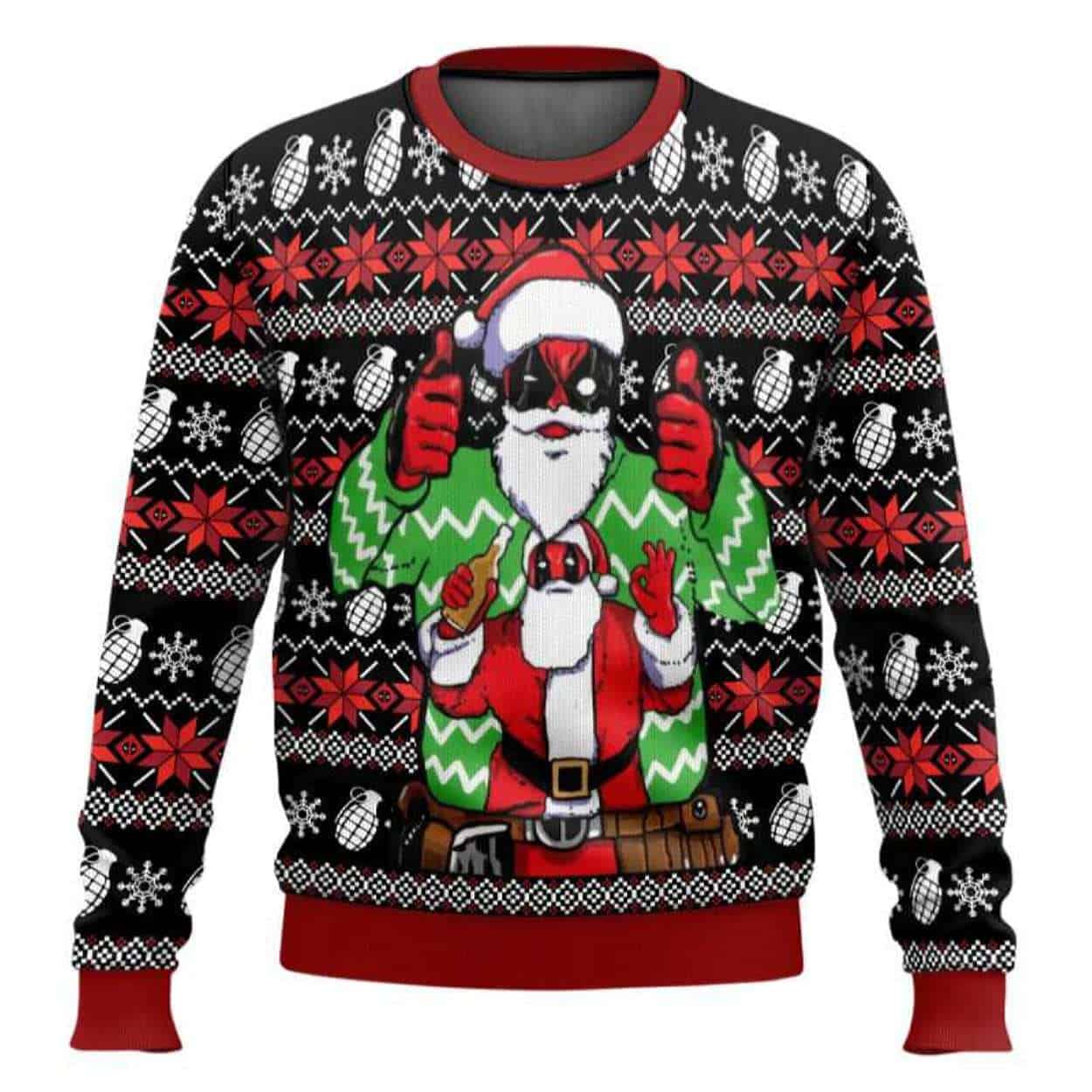 Santa Deadpool Marvel Ugly Christmas Sweater Santa Deadpool Marvel Ugly Christmas Sweater
