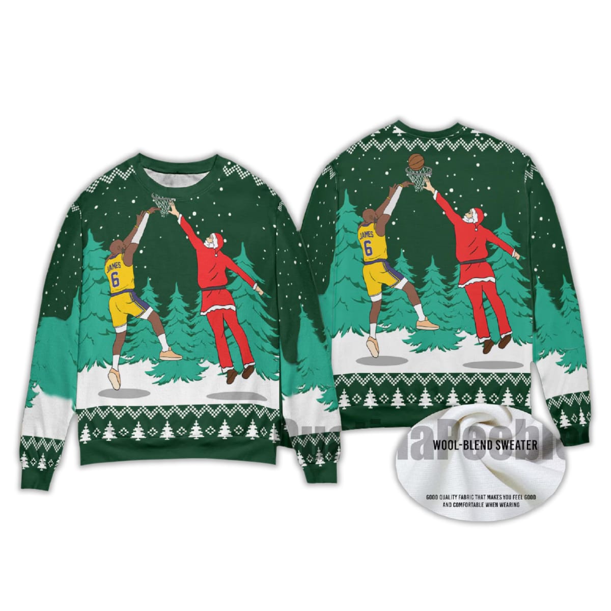 2025 Santa Dunking Lebron James Ugly Christmas Sweater 2025 Santa Dunking Lebron James Ugly Christmas Sweater