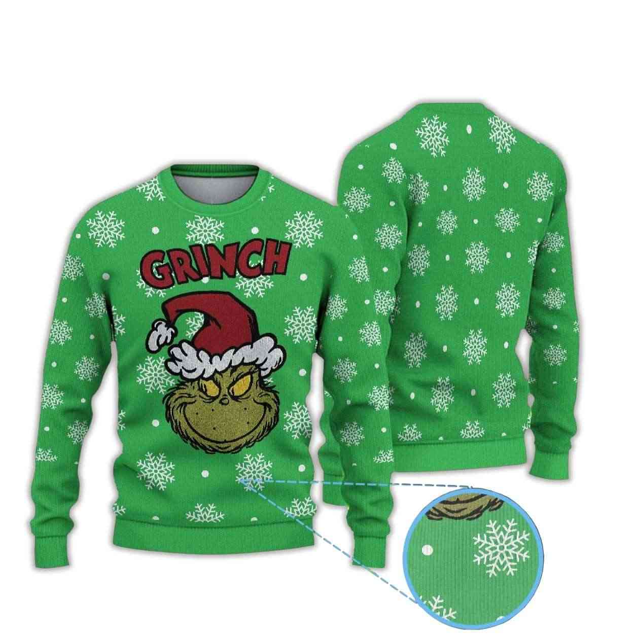 Santa Hat Grnch Ugly Christmas Sweater Santa Hat Grnch Ugly Christmas Sweater