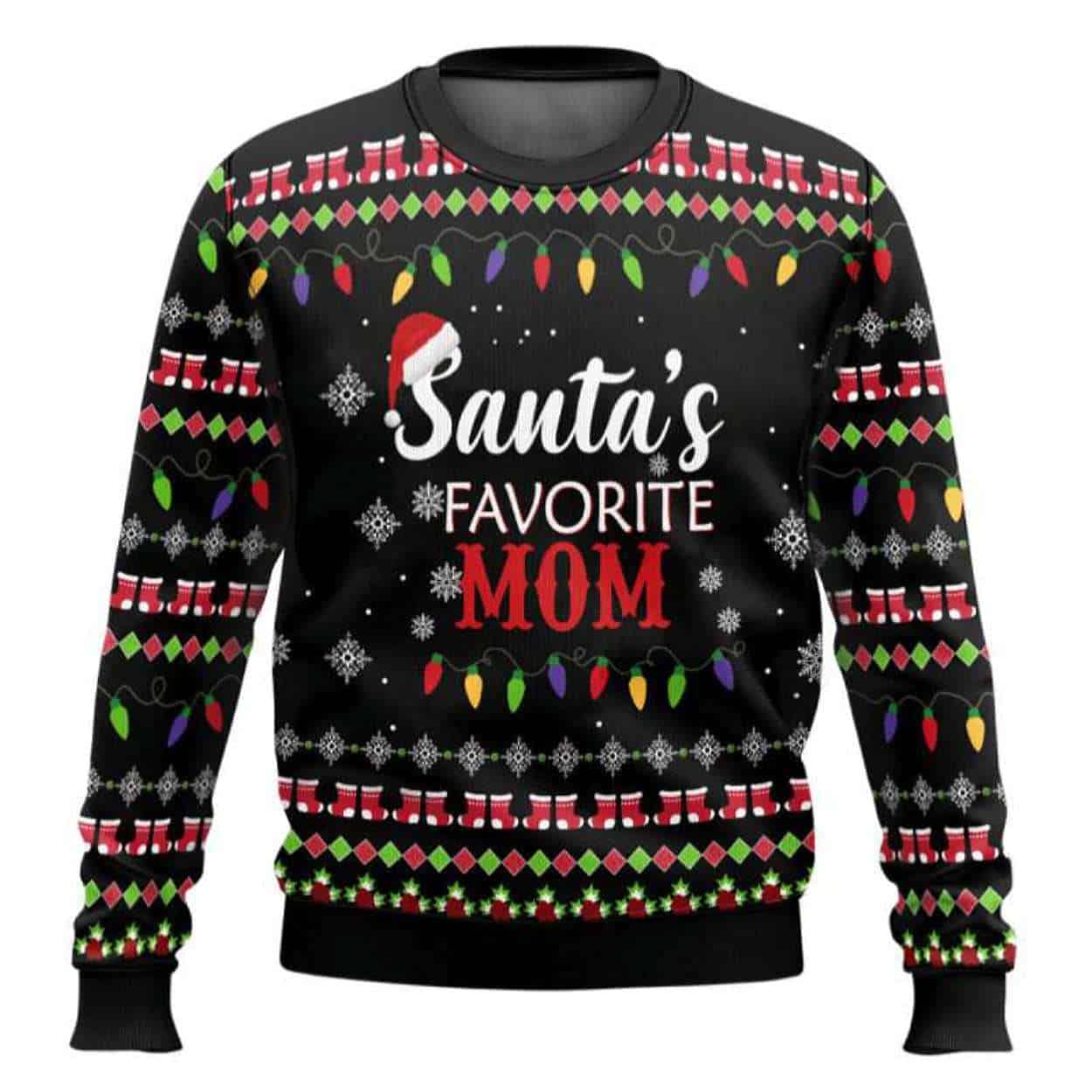 Santas Favorite Mom Ugly Christmas Sweater Santa's Favorite Mom Ugly Christmas Sweater