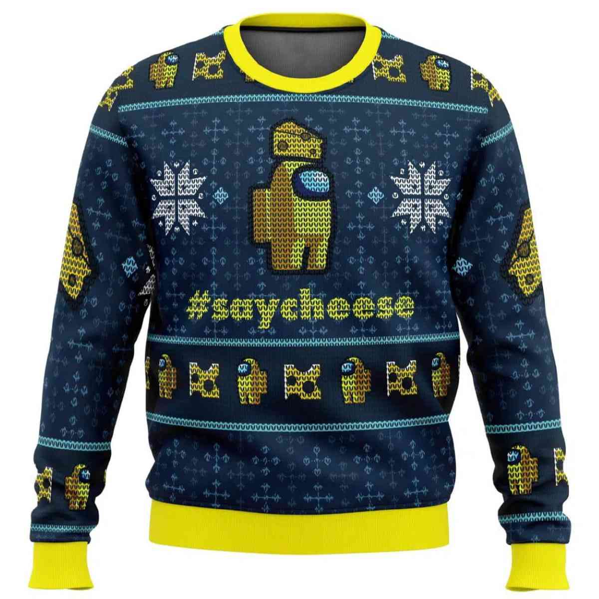 Say Cheese Among Us Ugly Christmas Sweater Say Cheese Among Us Ugly Christmas Sweater