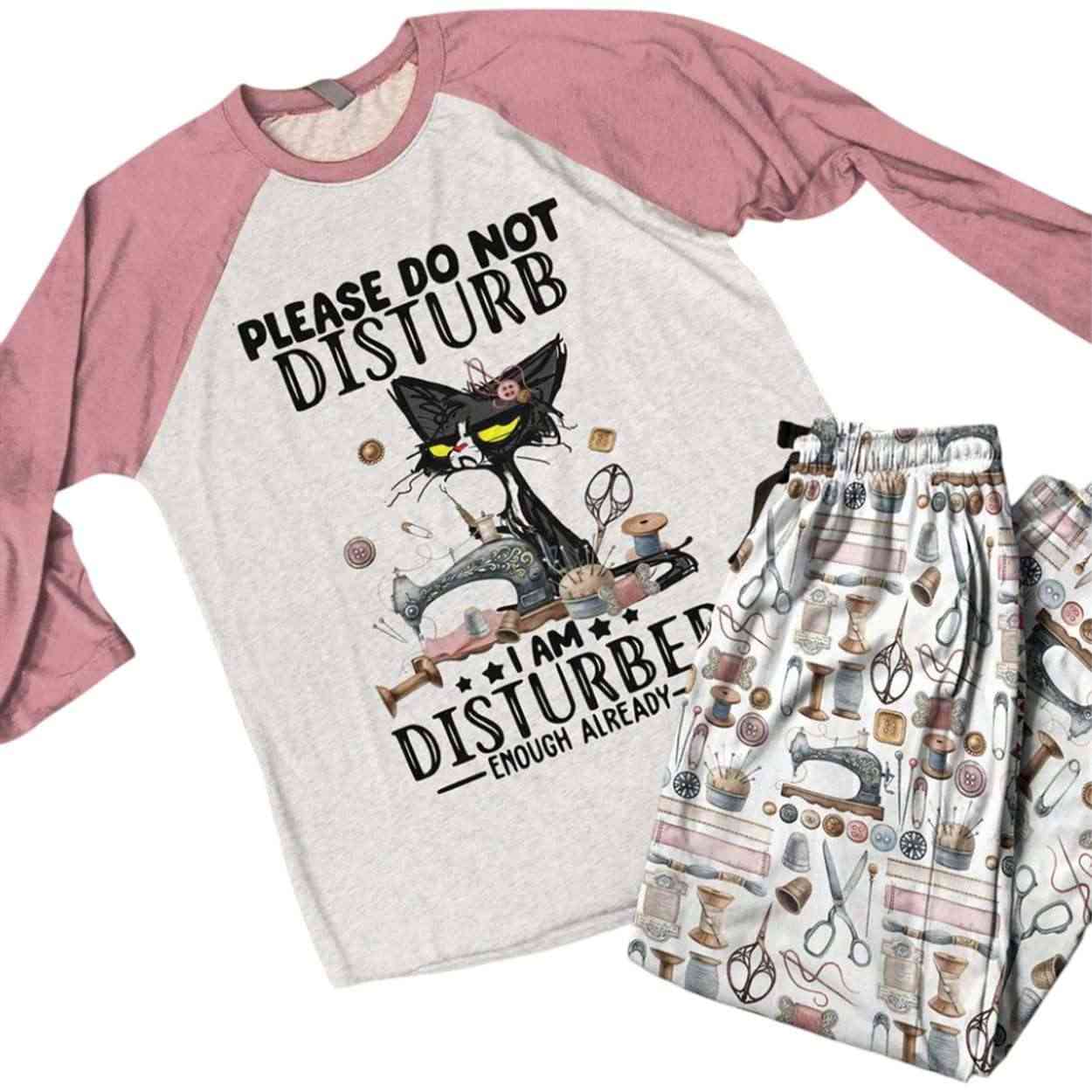 Sewing Lover Raglan Lounge Pajamas Please Do Not Disturb1 Sewing Lover Raglan Lounge Pajamas Please Do Not Disturb