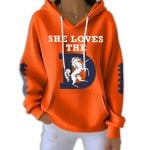 She Loves The Broncos Pit Striped Hoodie