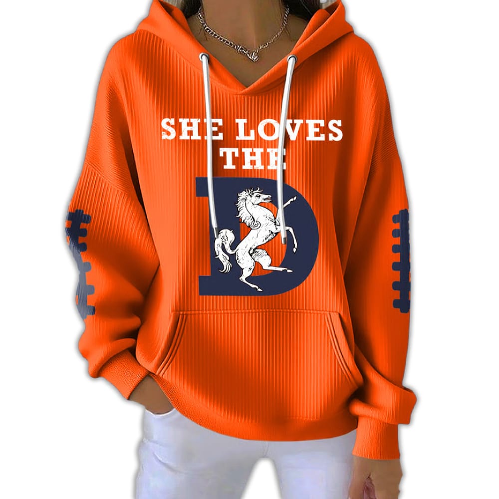 She Loves The Broncos Pit Striped Hoodie She Loves The Broncos Pit Striped Hoodie