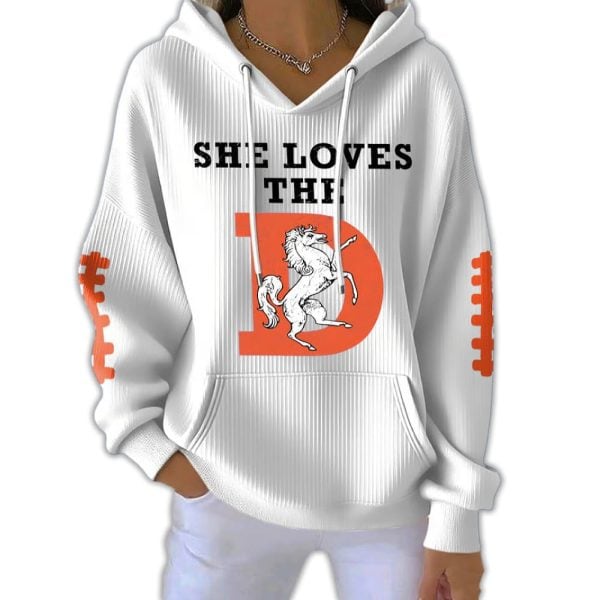 She Loves The Broncos Pit Striped Hoodie