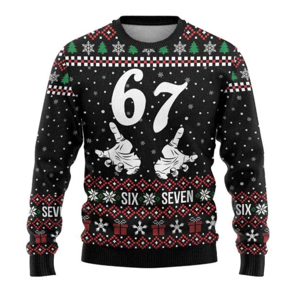 2025 Six Seven Skeleton Hand Christmas Ugly Christmas Sweater