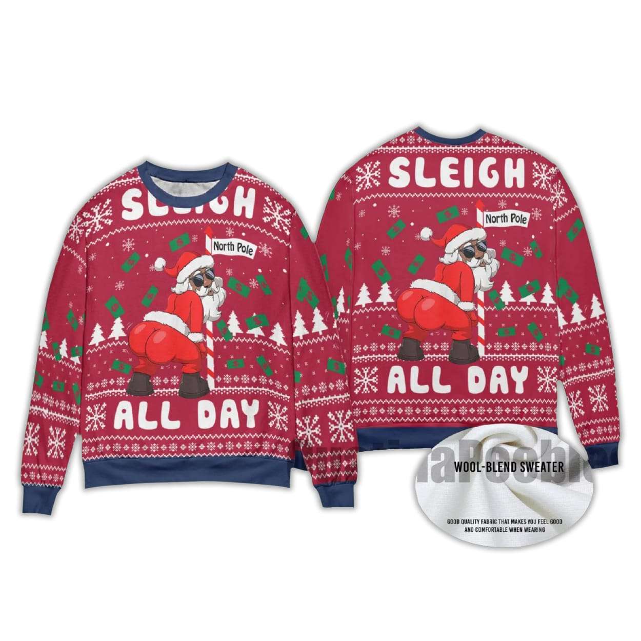 2025 Sleigh All Day Santa Dancing North Pole Ugly Sweater 2025 Sleigh All Day Santa Dancing North Pole Ugly Sweater