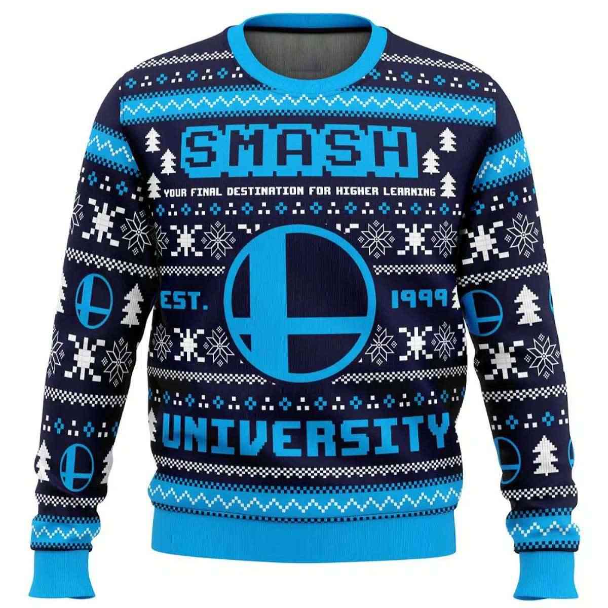 Smash University Super Smash Bros Ugly Christmas Sweater Smash University Super Smash Bros Ugly Christmas Sweater
