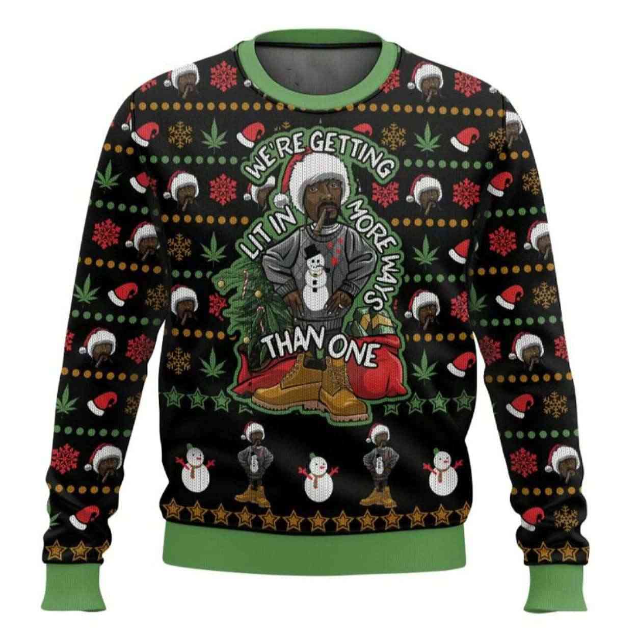 Snoop Dogg This Holiday Season Were Getting Lit In More Ways Than One Ugly Christmas Sweater Snoop Dogg This Holiday Season We're Getting Lit In More Ways Than One Ugly Christmas Sweater