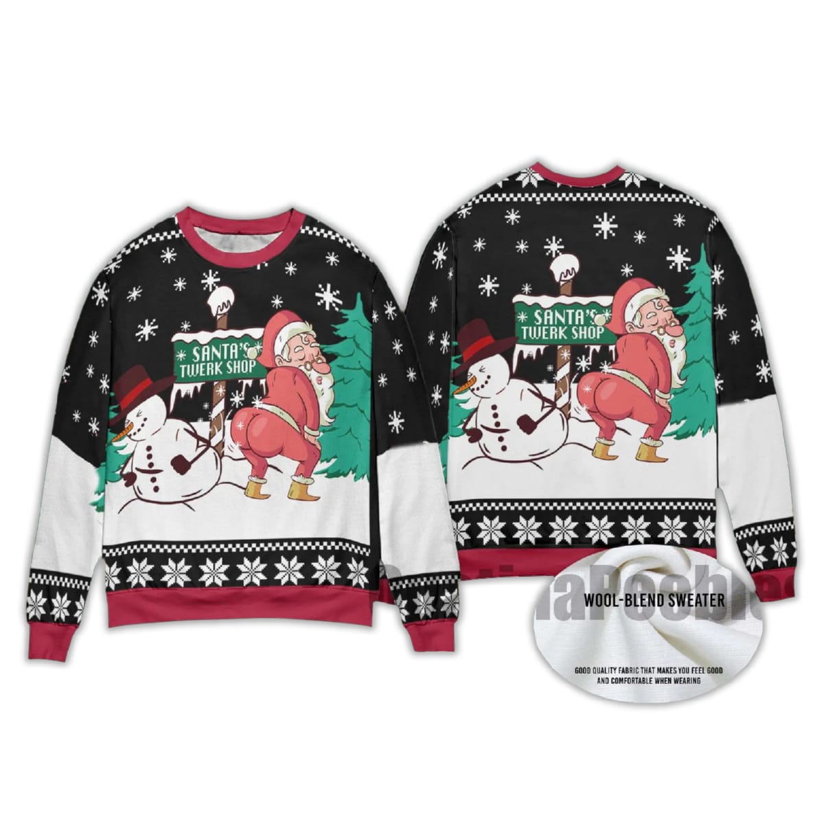 Snowman Santa Twerking Christmas Ugly Sweater Snowman Santa Twerking Christmas Ugly Sweater