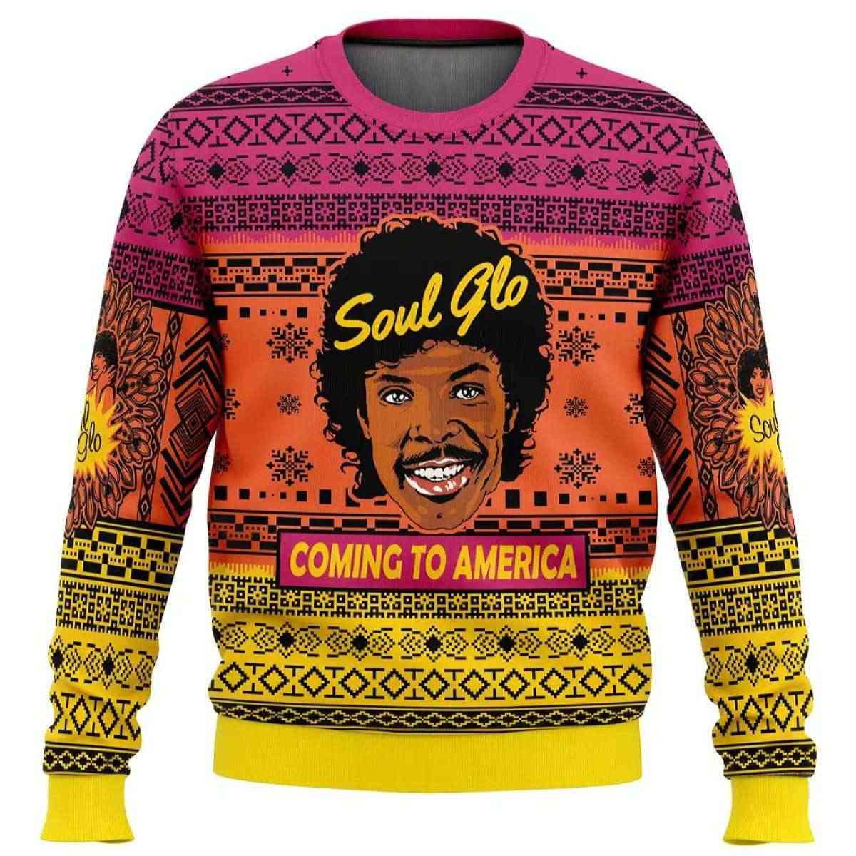Soul Glo Coming to America Ugly Christmas Sweater Soul Glo Coming to America Ugly Christmas Sweater