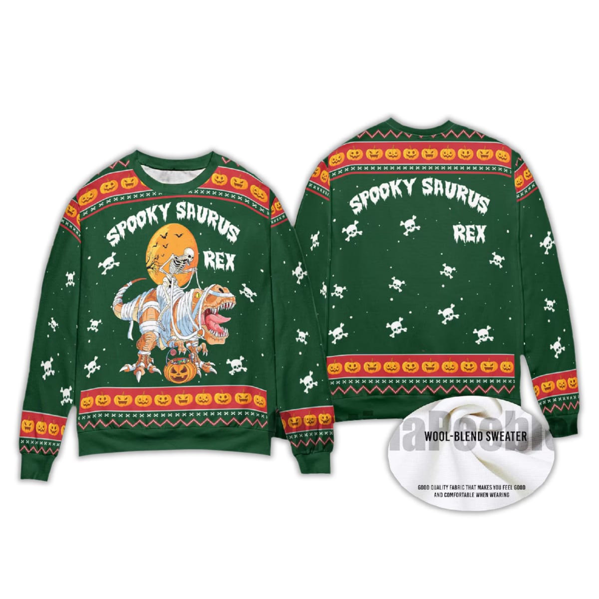 2025 Spooky Saurus Rex Ugly Christmas Sweater 2025 Spooky Saurus Rex Ugly Christmas Sweater