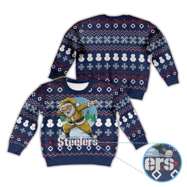 2025 Steelers Santa Dab Ugly Christmas Sweater