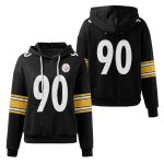 Steelers TJ Watt 90 Salute To Service Waffle Hoodie