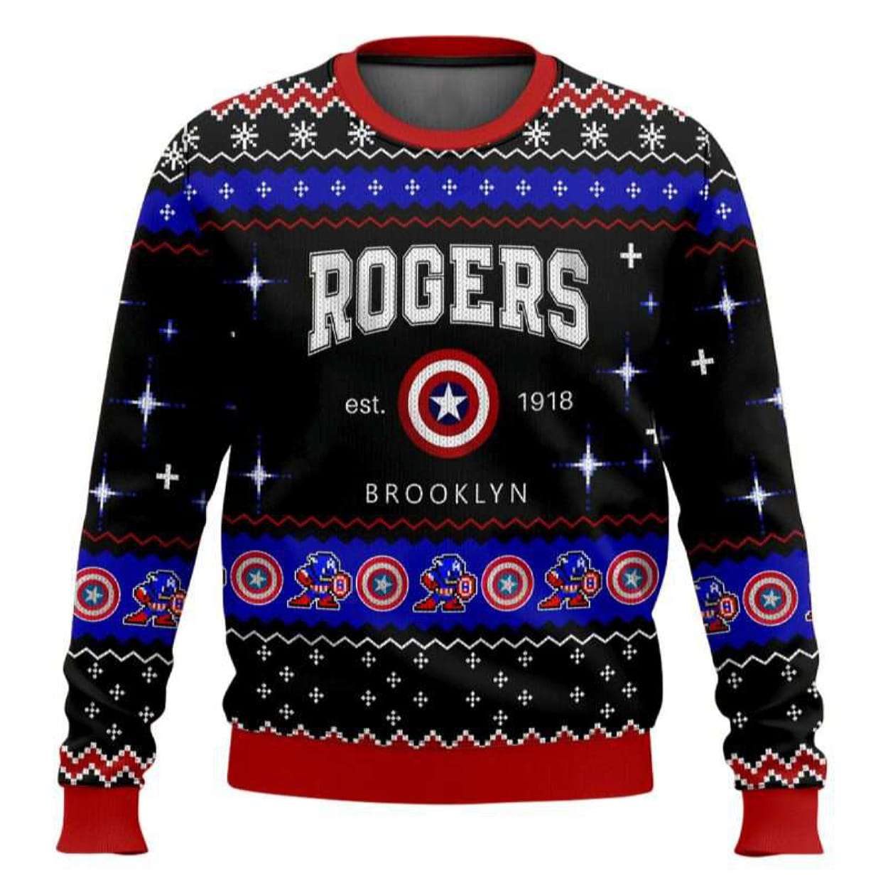 Steve Rogers Captain America Ugly Christmas Sweater Steve Rogers Captain America Ugly Christmas Sweater