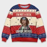 Stoney Brown Encino Man I'm Not a Geek I'm Not A Geek Ugly Christmas Sweater