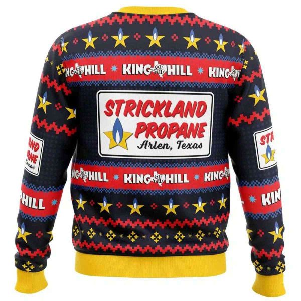 2025 Strickland Propane Arlen Texas King of The Hill Ugly Christmas Sweater