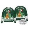 2025 T-Rex And Christmas Tree Cookies Ugly Christmas Sweater
