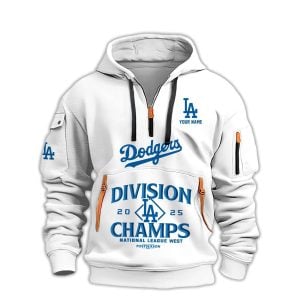 2025 Dodgers NL West Division Champions Quarter Zip Hoodie1