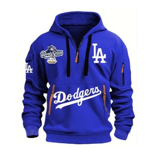 2025 Dodgers World Series Hoodie Half Zipper3