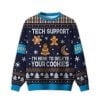 2025 Tech Support Computer Programmer Blue Ugly Christmas Sweater