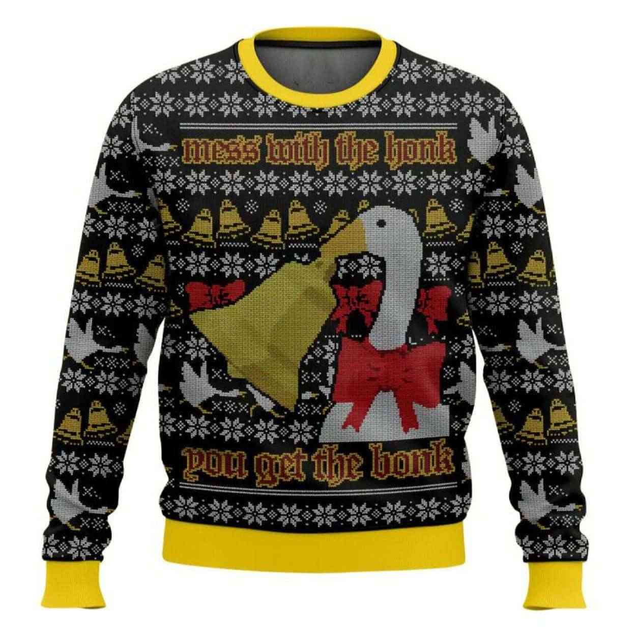The Goose Gets The Bonk Ugly Christmas Sweater The Goose Gets The Bonk Ugly Christmas Sweater