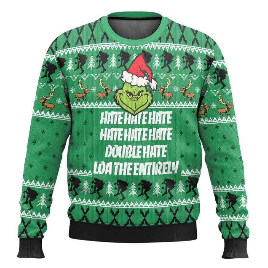 The Grnch Hate Double Hate Ugly Christmas Sweater The Grnch Hate Double Hate Ugly Christmas Sweater