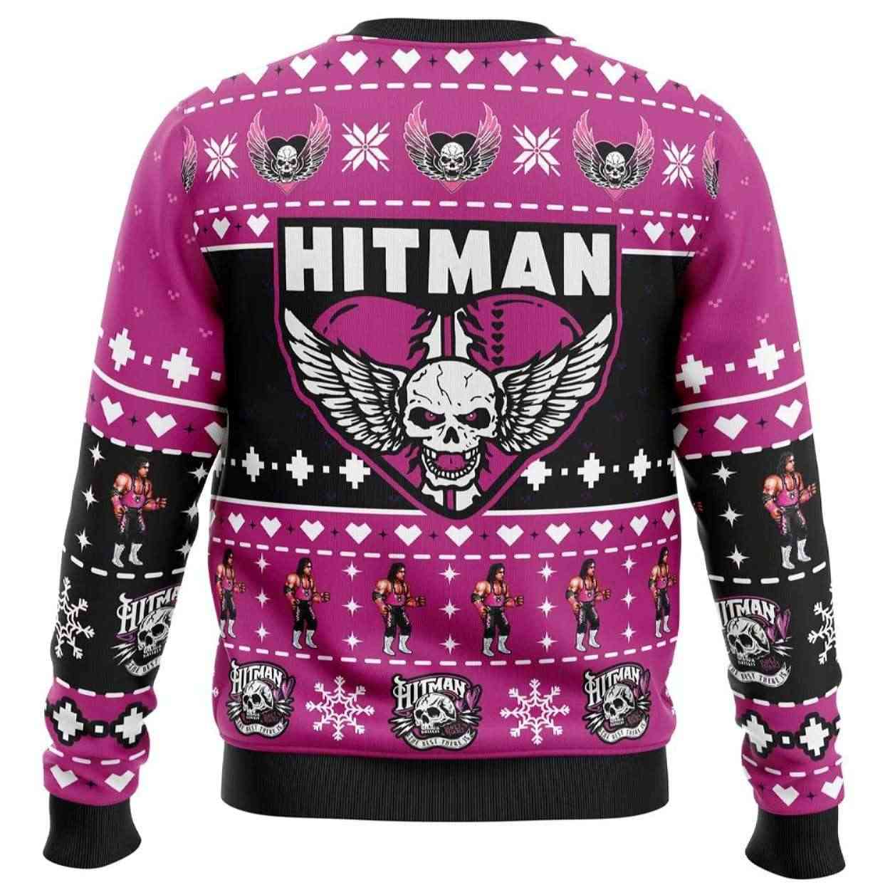 2025 The Hitman Bret Hart Wrestler Ugly Christmas Sweater 2025 The Hitman Bret Hart Wrestler Ugly Christmas Sweater