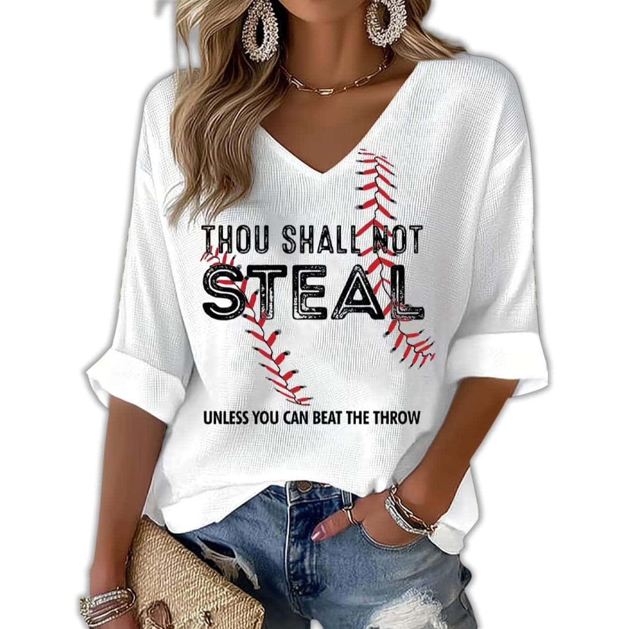 Thou Shall Not Steal Unless You Can Beat The Throw Waffle Shirt Thou Shall Not Steal Unless You Can Beat The Throw Waffle Shirt