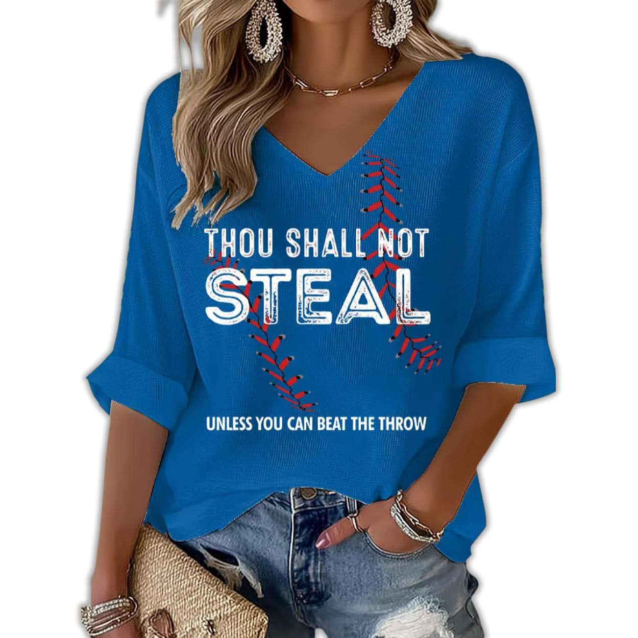 Thou Shall Not Steal Unless You Can Beat The Throw Waffle Shirt Thou Shall Not Steal Unless You Can Beat The Throw Waffle Shirt