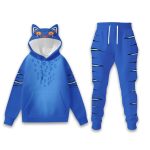 Blue Tiger Kpop Costume Ear Hoodie Joggers