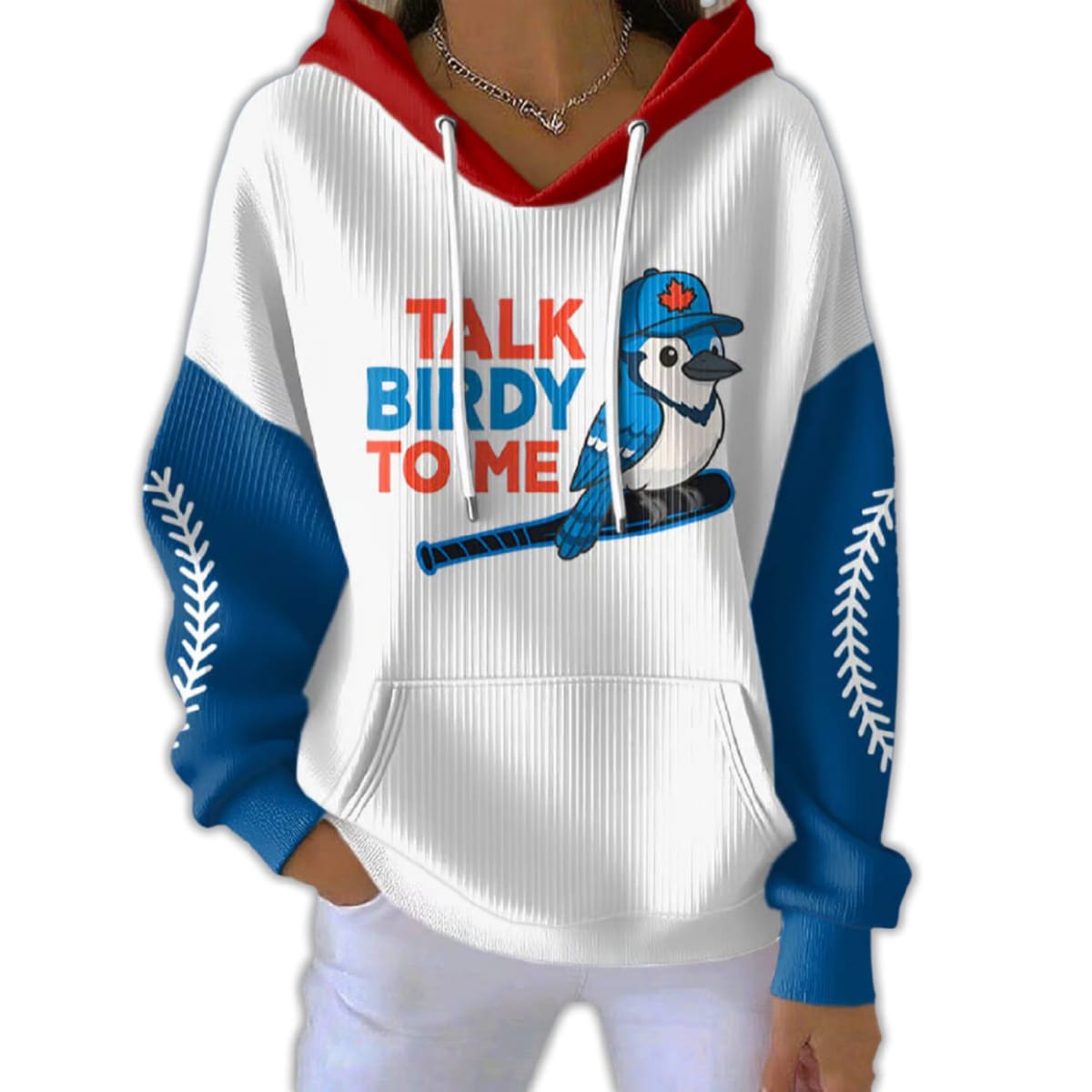 Toronto Baseball Talk Birdy To Me Pit Striped Hoodie Toronto Baseball Talk Birdy To Me Pit Striped Hoodie