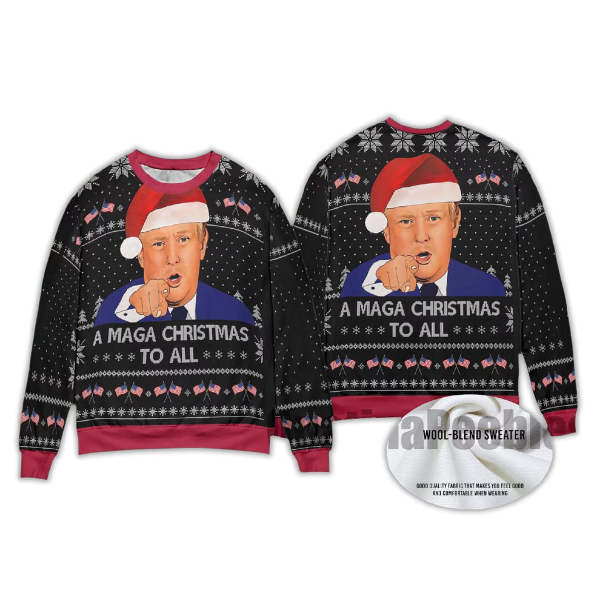 2025 Trump A MAGA Christmas To All Ugly Christmas Sweater 2025 Trump A MAGA Christmas To All Ugly Christmas Sweater