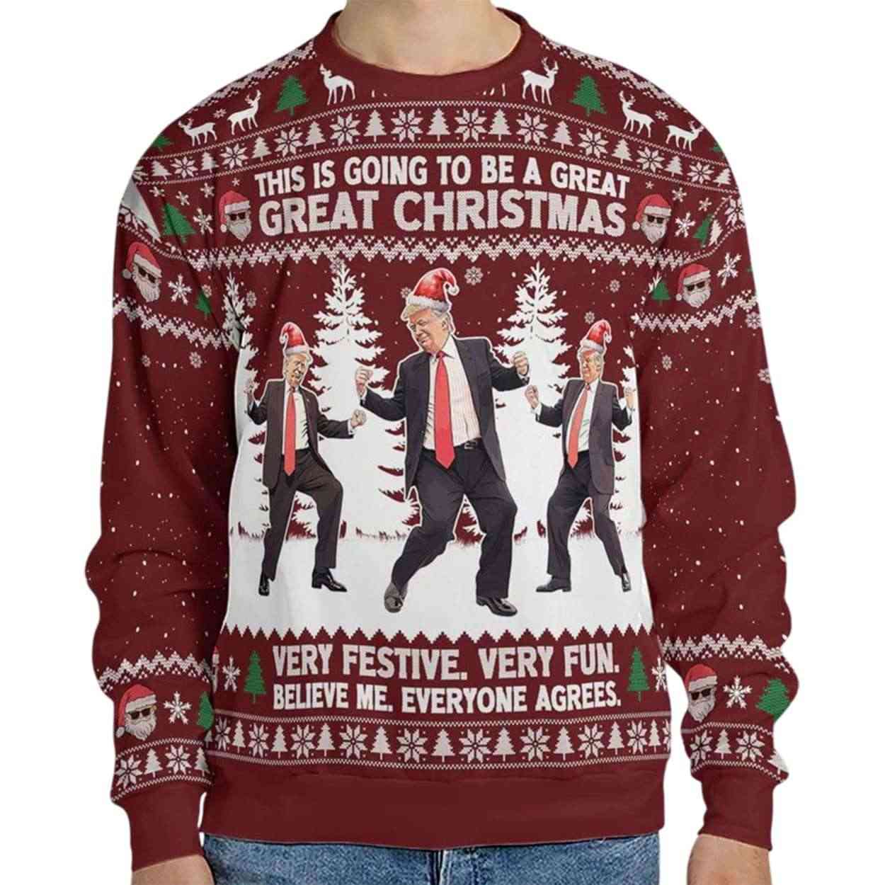 Trump Dancing This Is Going To Be A Great Christmas Ugly Sweater Trump Dancing This Is Going To Be A Great Christmas Ugly Sweater