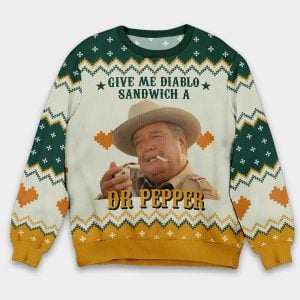 Buford T Justice Diablo Sandwich A Dr Pepper Ugly Christmas Sweater