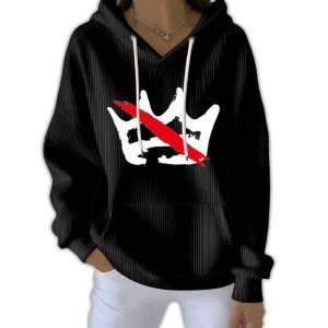 No Kings Print Pit Striped Sweatshirt1