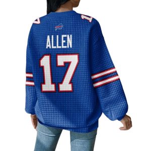 Buffalo Josh Allen 17 Waffle Sweatshirt 3 Buffalo Josh Allen 17 Waffle Sweatshirt3