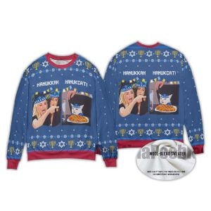 2025 Funny Woman Yelling At A Cat Meme Jewish Ugly Sweater