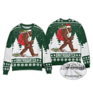 Bigfoot Santasquatch Ugly Christmas Sweater1