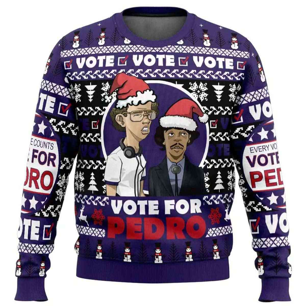 Vote for Pedro Napoleon Dynamite Ugly Christmas Sweater Vote for Pedro Napoleon Dynamite Ugly Christmas Sweater