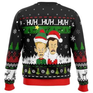 2025 Huh Huh Huh Beavis and Butthead Ugly Christmas Sweater 1 Huh Huh Huh Beavis and Butthead Ugly Christmas Sweater1